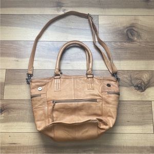Anthropologie day and mood leather tan hobo bag